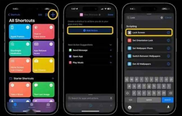 甘谷苹果14锁屏维修店分享iPhone14升级iOS16.4后如何创建锁屏快捷方式 